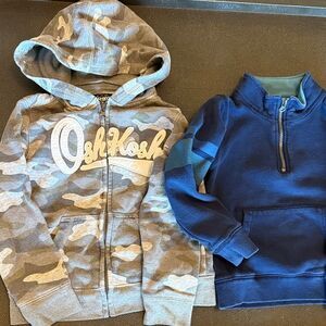 OshKosh B'gosh & Carter’s  Camo Hoodie and Navy Quarter Zip  Pullover Bundle 6